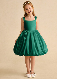 Azazie Nirvana Flower Girl Klänningar Klä Balklänning i Matt satäng Rynkad image2