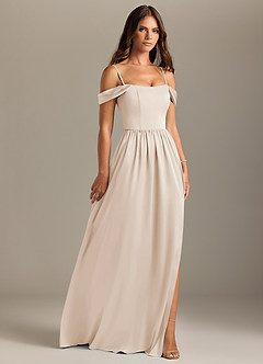 Azazie Calianna Bridesmaid Dresses White Alabaster A-Line Off the Shoulder Stretch Satin Convertible Dress image7