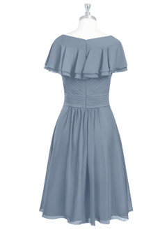 Azazie Hadley Final Sale A-Line Pleated Chiffon Knee-Length Dress image8