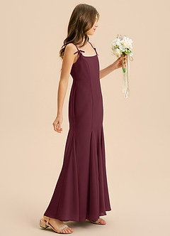 Azazie Evey Junior Cabernet Mermaid Pleated Chiffon Dress image5