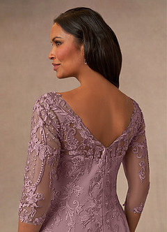 Azazie Fanny Final Sale Dusty Rose Mermaid Lace Dress image4