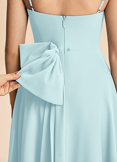 Azazie Bear Junior Sea Glass A-Line Pleated Chiffon Dress image6