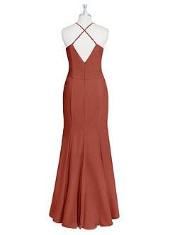 Azazie Carolina Bridesmaid Dresses Auburn Mermaid Ruched Chiffon Dress image7