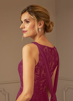 Azazie Joules Mother of the Bride Dresses Mulberry A-Line Sequins Chiffon Dress image7