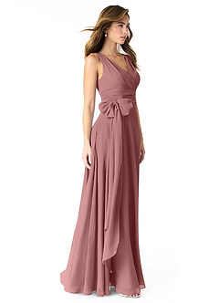 Azazie Bianca Bridesmaid Dresses A-Line Pleated Chiffon Floor-Length Dress image2