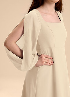 Azazie Bondi Junior Jurk van Chiffon met A-Lijn Blouson Champagne image8