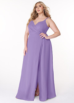 Azazie Lennon Brautjungfernkleider A-Linie Spitze Chiffon Kleid Tahiti image10