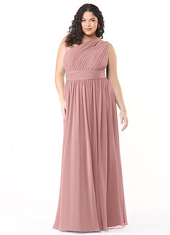 Azazie Molly Final Sale Dusty Rose A-Line One Shoulder Chiffon Dress image7