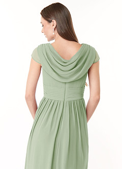 Azazie Organa Bridesmaid Dresses Dusty Sage A-Line Pleated Chiffon Dress image6