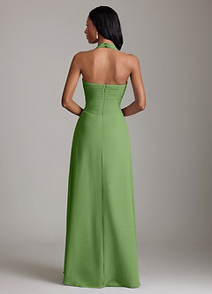 Azazie Clarisa Bridesmaid Dresses Basil A-Line Pleated Chiffon Dress image2