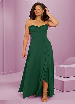 Barbie ♥ Azazie Bridesmaid Dresses Dark Green A-Line Sweetheart Neckline Chiffon Dress image8