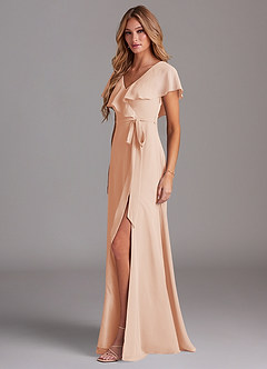 Azazie Lainey Bridesmaid Dresses English Rose A-Line with Pockets Chiffon Dress image4