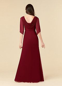 Azazie Magdalene Mother of the Bride Dresses Burgundy Sheath Sequins Mesh Dress image4