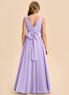 Azazie Hathaway Junior Lilac A-Line Bow Chiffon Dress image1