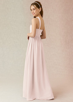 Azazie Jiya Junior Rose Petal A-Line Pleated Chiffon Dress image3