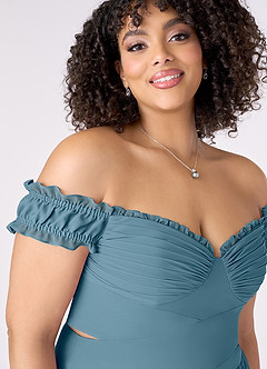 Barbie ♥ Azazie Bridesmaid Dresses Bermuda A-Line Off the Shoulder Chiffon Convertible Dress image11