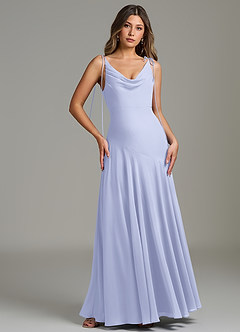 Azazie Dawn Bridesmaid Dresses Lavender Mermaid Pleated Chiffon Dress image4