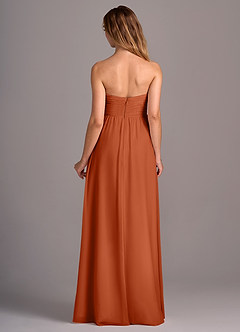 Azazie Joni Bridesmaid Dresses Burnt Orange A-Line Strapless Chiffon Convertible Dress image5