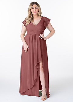 Azazie Omari Bridesmaid Dresses Amethyst A-Line Chiffon Dress image7