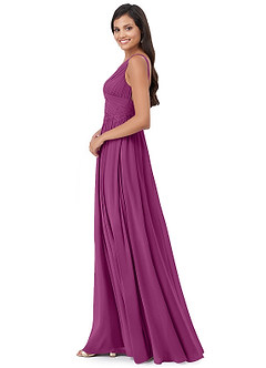 Azazie Robbie Final Sale Desert Rose A-Line Lace Chiffon Dress image4