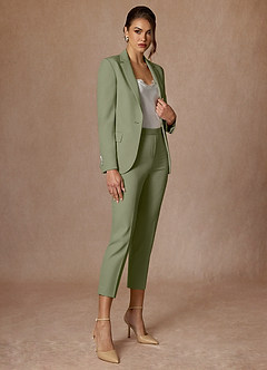front Kennedy Pistachio Structured Stretch Dress Pants