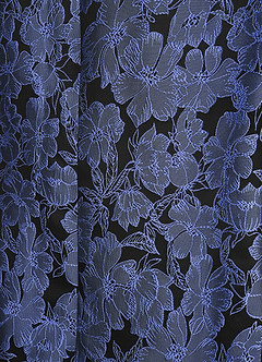 front Samuel Blu Polveroso Giacca da smoking con revers a lancia in jacquard floreale