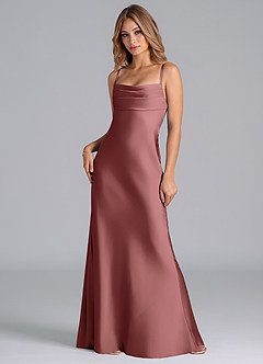 Azazie Seema Abiti da Damigella Abito Sirena in Raso Elasticizzato Corsetto Ametista image3