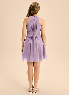 Azazie Bonnie Junior Wisteria A-Line Pleated Chiffon Dress image2