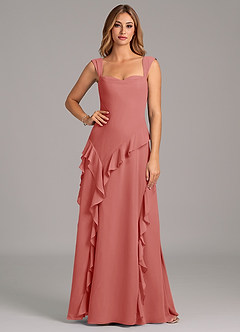 Azazie Sloane Bridesmaid Dresses Antique Rose A-Line Sweetheart Neckline Chiffon Dress image5