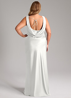 Azazie Rylina Brudtärnklänningar Klä av Sjöjungfru i Stretch Satin Vit image9