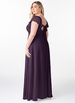 Azazie Syenna Bridesmaid Dresses Plum A-Line Ruched Chiffon Dress image9