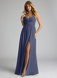 Azazie Alia Bridesmaid Dresses Stormy A-Line Pleated Chiffon Dress image3