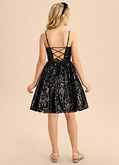 Azazie Lilah Junior Formal Linia A Cekiny Mini Młodsza druhna Sukienka image2