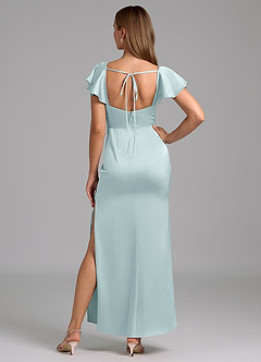 Azazie Demia 신부 들러리 드레스 쉬스 스윗하트 네크라인 스트레치 새틴 발목 길이 드레스 image6