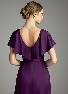 Azazie Lainey Vestidos de damas de honor Vestido de Uva de Satén Elástico de Corte en A con Con bolsillos image2