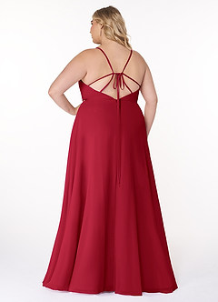 Azazie Everleigh Bridesmaid Dresses Scarlet A-Line Sweetheart Pleated Chiffon Dress image9
