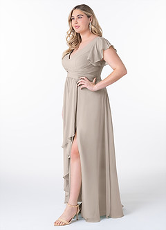 Azazie Omari Bridesmaid Dresses Frost A-Line Chiffon Dress image9