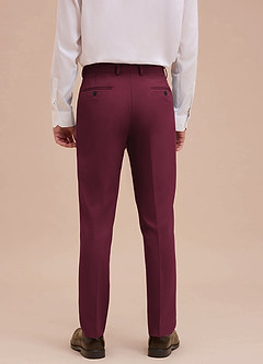 front Ethan Bourgondië Verfijnde geweven broek