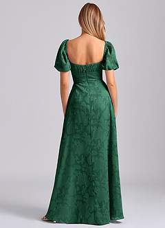 Azazie Mirian Bridesmaid Dresses Dark Green A-Line Sweetheart Neckline Floral Burnout Dress image6