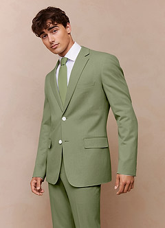 front James Pistachio Structured Stretch Suit Jacket