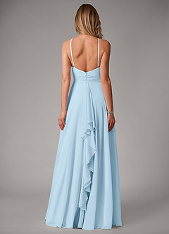 Azazie Amalia Robes de demoiselle d'honneur Robe Trapèze en Mousseline de soie Plissée Bleu Ciel image6