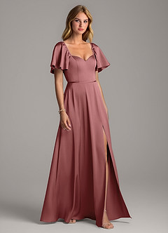 Azazie Chloe Bridesmaid Dresses Amethyst A-Line Sweetheart Neckline Stretch Satin Dress image5
