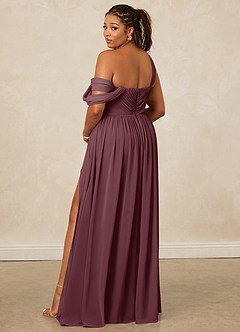 Christian Siriano Bridal for Azazie 1014 Bridesmaid Dresses Sangria A-Line Off the Shoulder Chiffon Dress image11