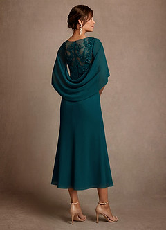 Azazie Forums 신부의 어머니 드레스 A라인 레이스 티 길이 드레스 image2