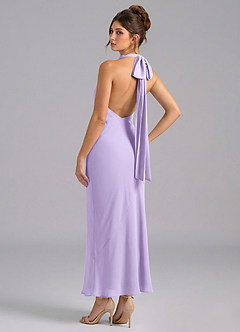 Azazie Velli Bridesmaid Dresses Lilac Mermaid High Neck Chiffon Dress image6