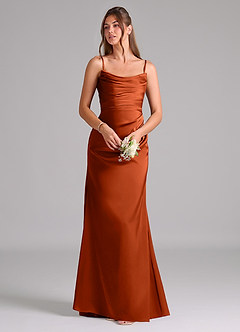 Azazie Lucille Bridesmaid Dresses Paprika Mermaid Strapless Stretch Satin Convertible Dress image7