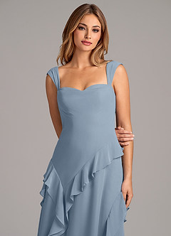 Azazie Sloane Bridesmaid Dresses Dusty Blue A-Line Sweetheart Neckline Chiffon Dress image7