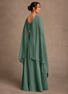 Azazie Liddie Mother of the Bride Dresses Eucalyptus A-Line Pleated Chiffon Dress image3
