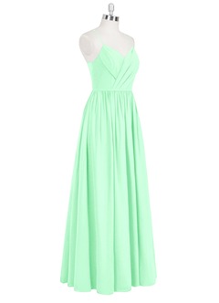 Azazie Cora Bridesmaid Dresses Mint Green A-Line Pleated Chiffon Dress image25