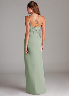 Azazie Eren Bridesmaid Dresses Dusty Sage Sheath One Shoulder Chiffon Dress image7